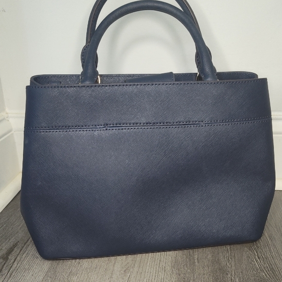 Michael Kors Blue Satchel with Gold Accents - Picture 4 of 13